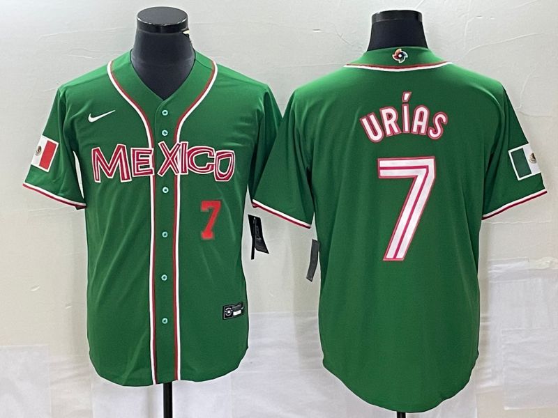Men 2023 World Cub Mexico #7 Urias Green Nike MLB Jersey29